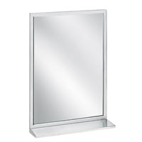 Stainless Steel Mirror with Shelf